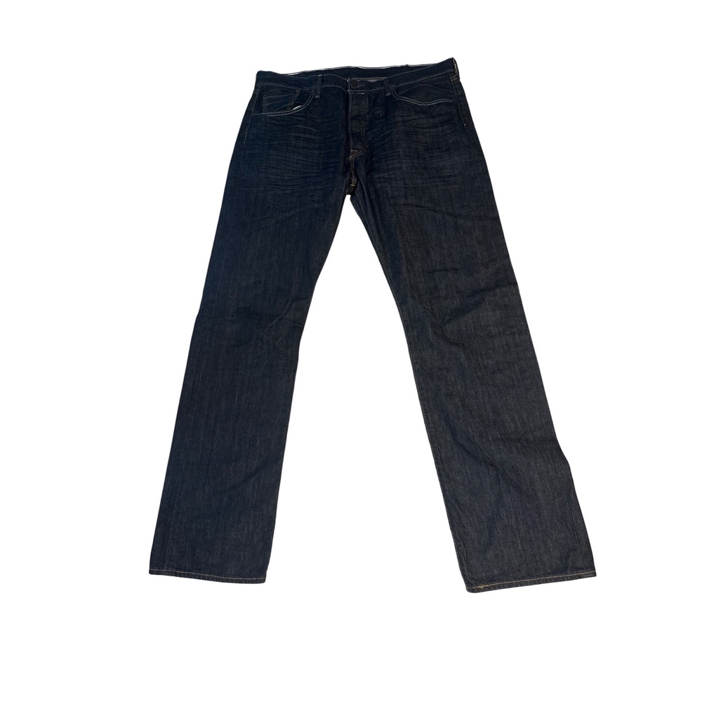 Levi's 501 Original Fit Mens Jeans 38x34 Dark Wash Indigo Blue Button Fly Denim
